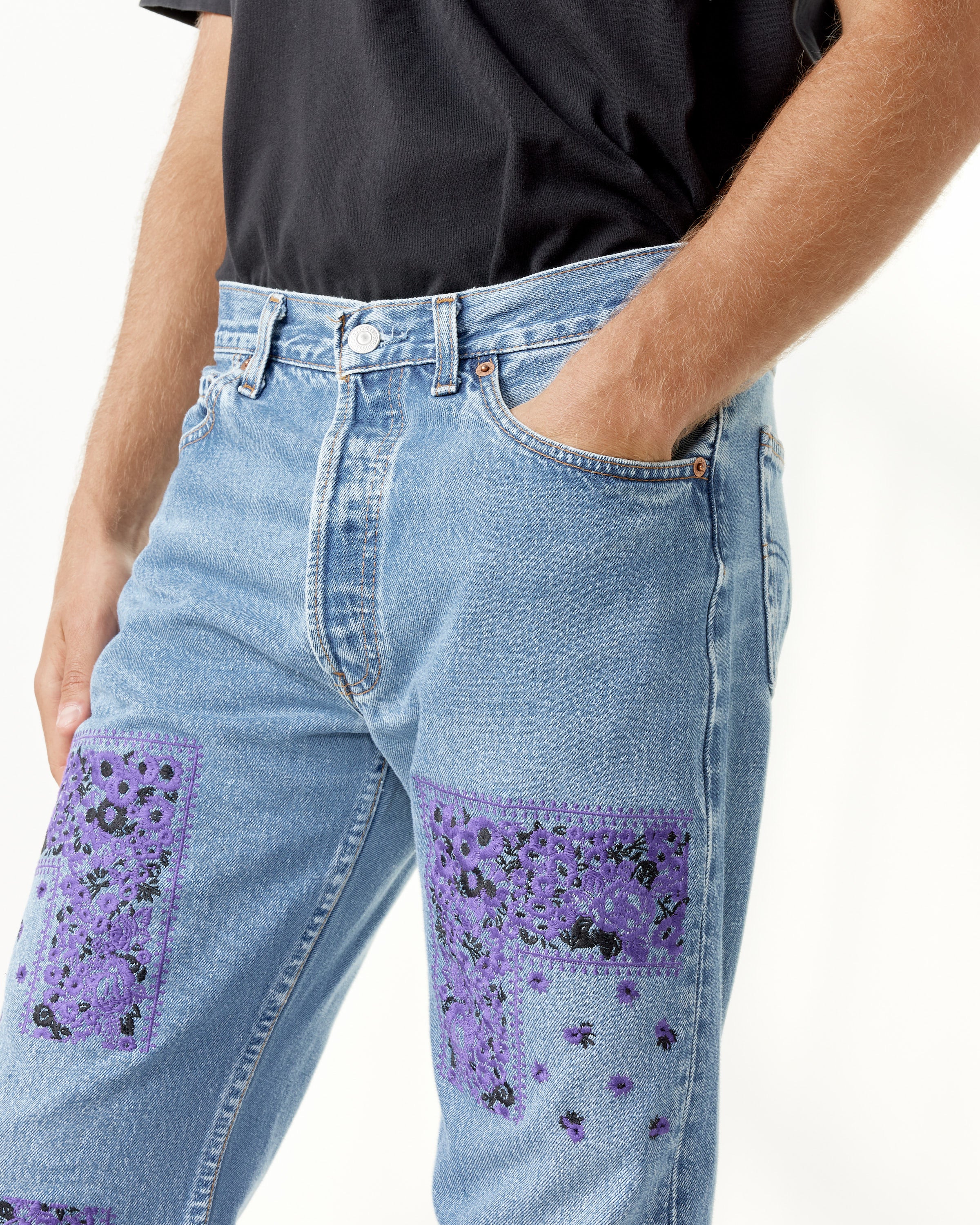 Bandana Embroidery Denim Pants – Mohawk General Store