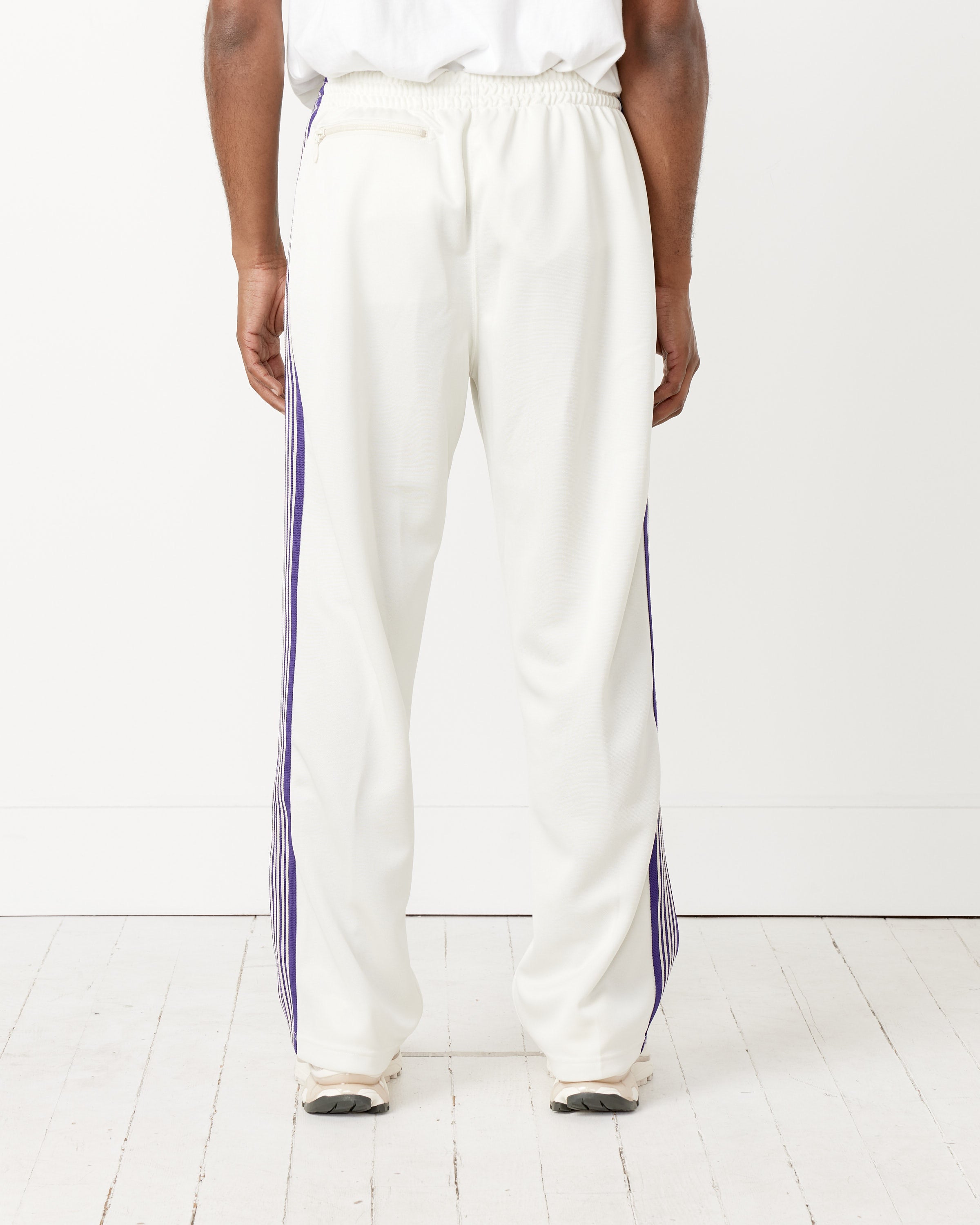 Poly Smooth Track Pant in Ice White in Smoke Pink