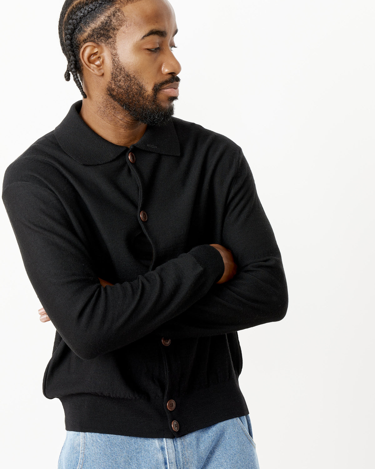 Convertible Collar Knit Shirt