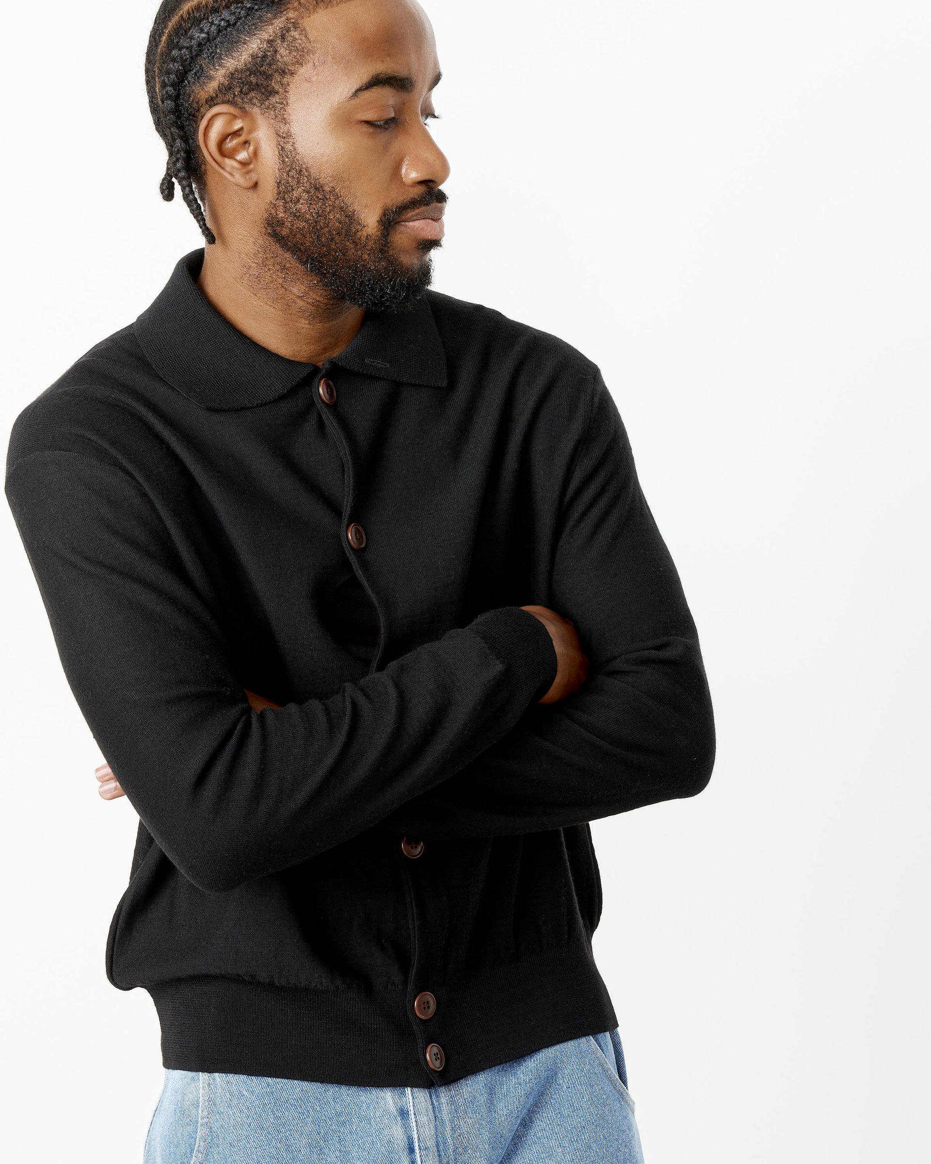 Convertible Collar Knit Shirt