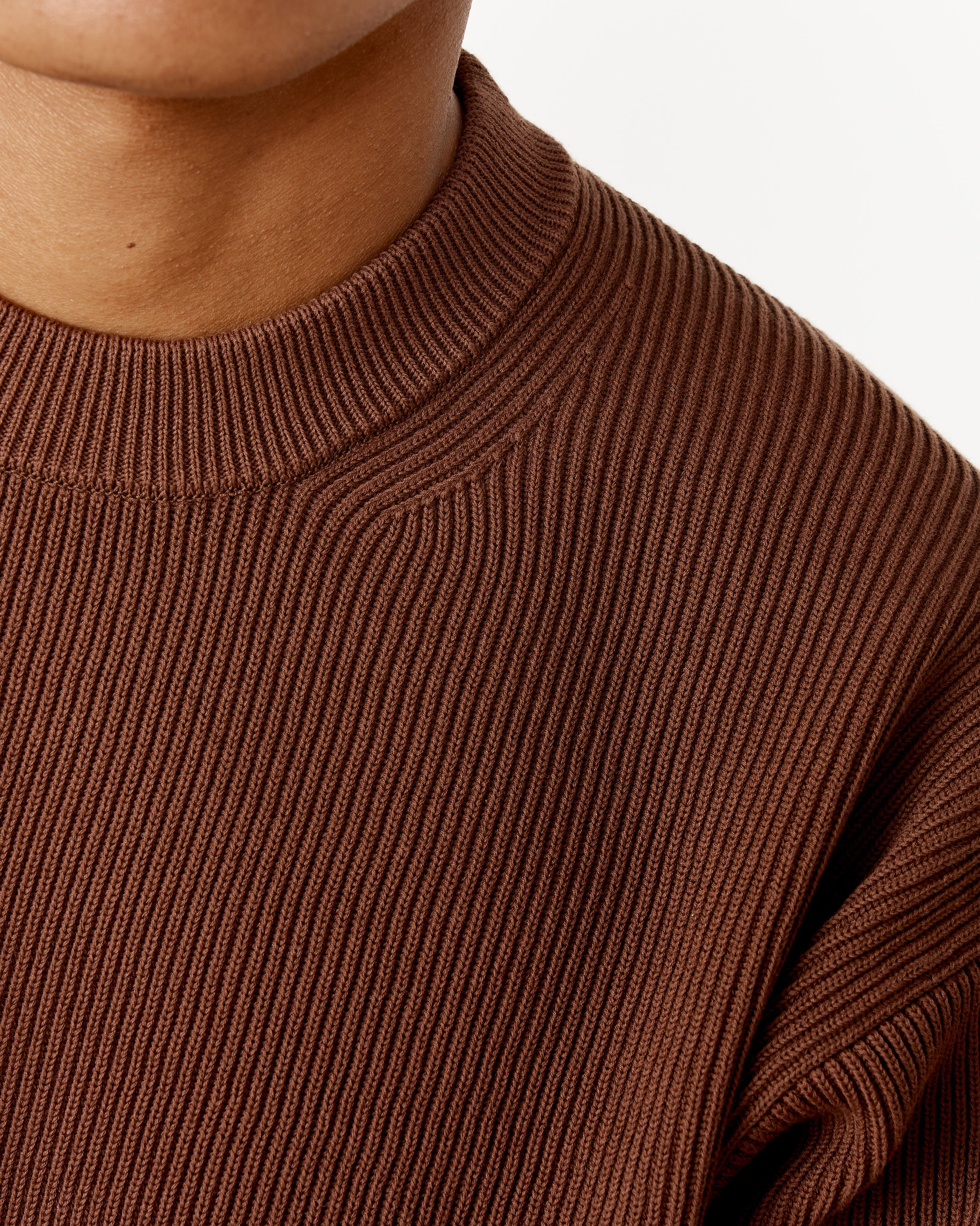 Super Hard Twist Rib Knit Pullover in Black in Brown
