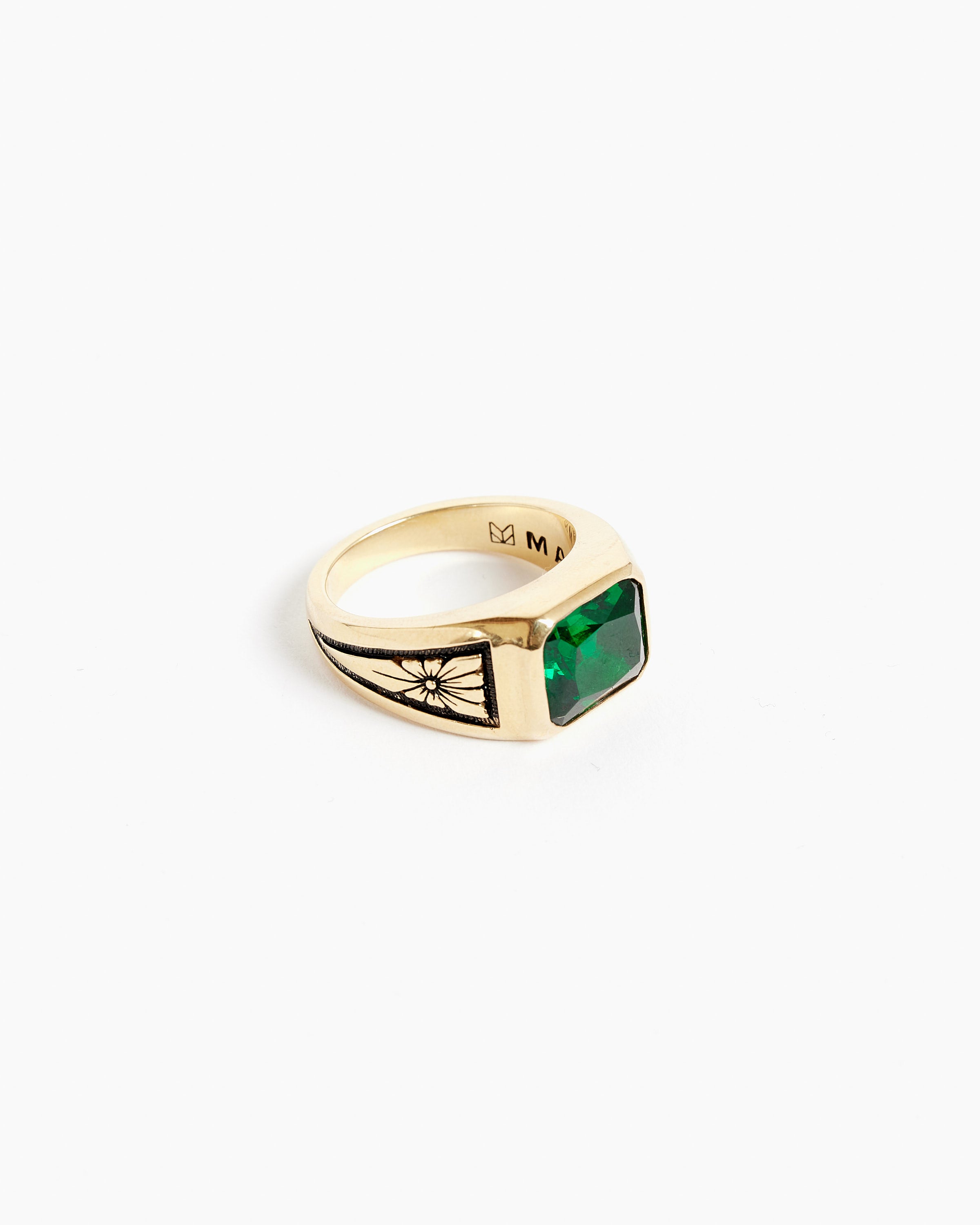 Midnight Ring Slim in 14k Gold/Emerald