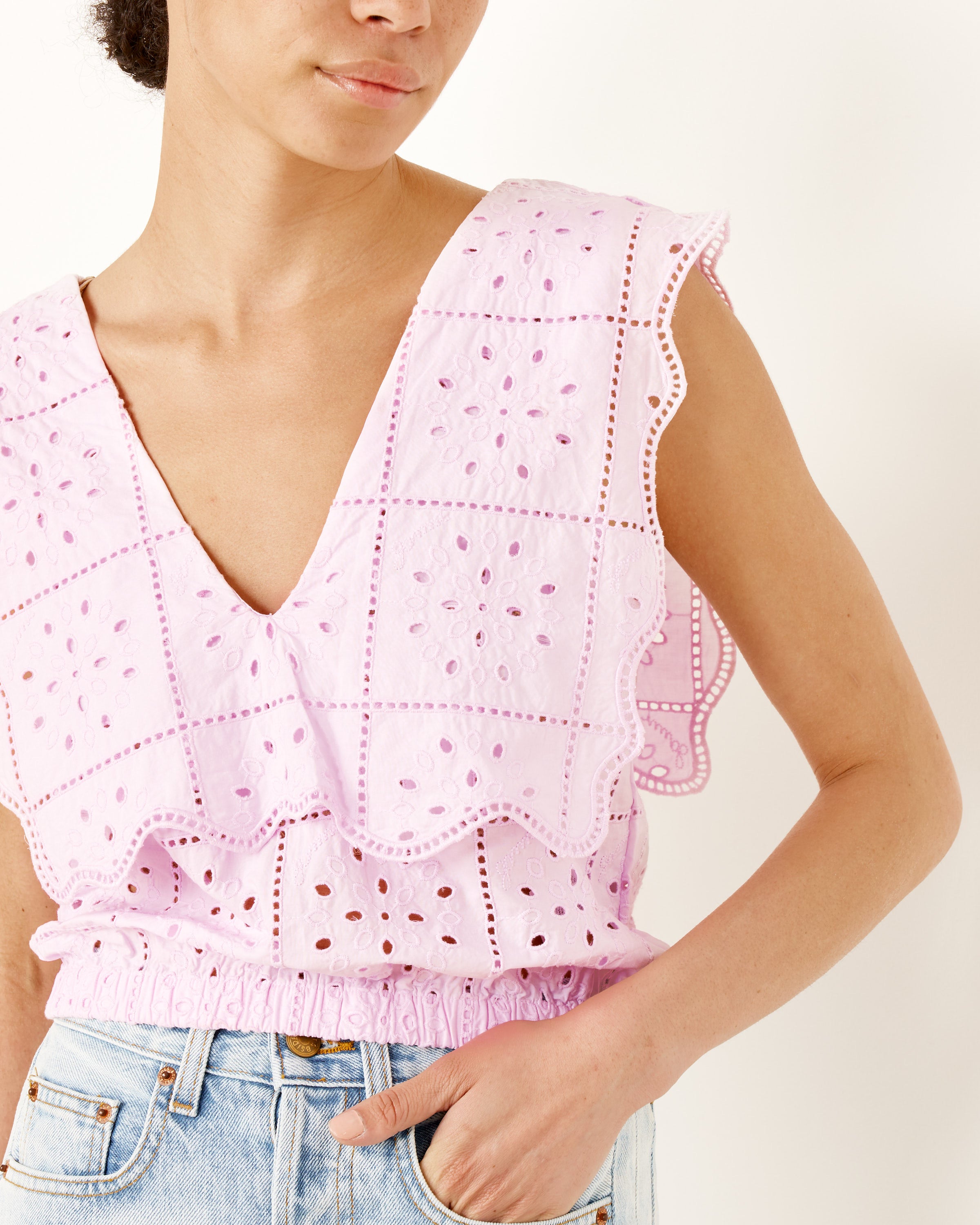 Anglaise Rhythm Collar Top in Pink Tulle – Mohawk General Store