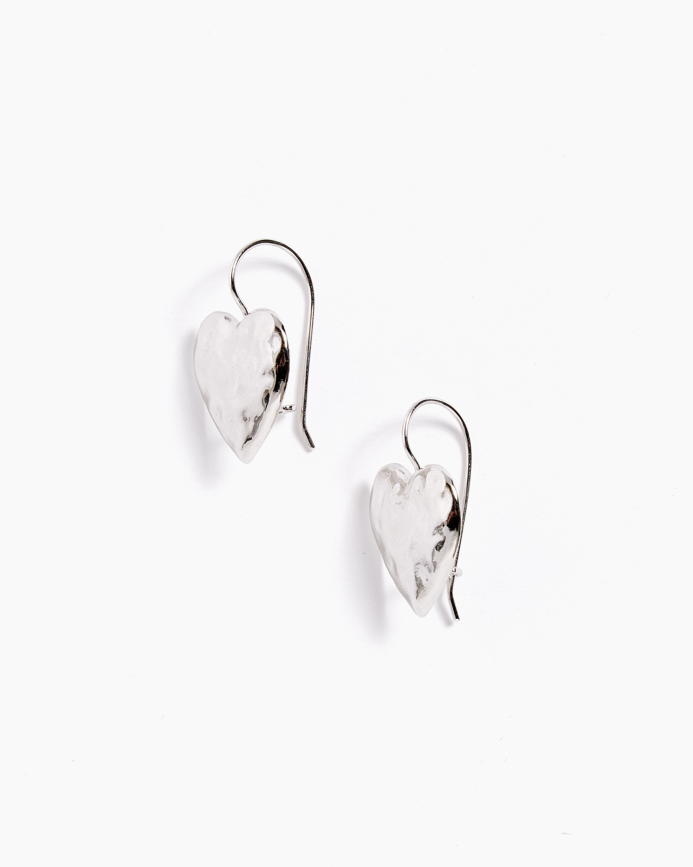Heart Burn Earrings in White Bronze