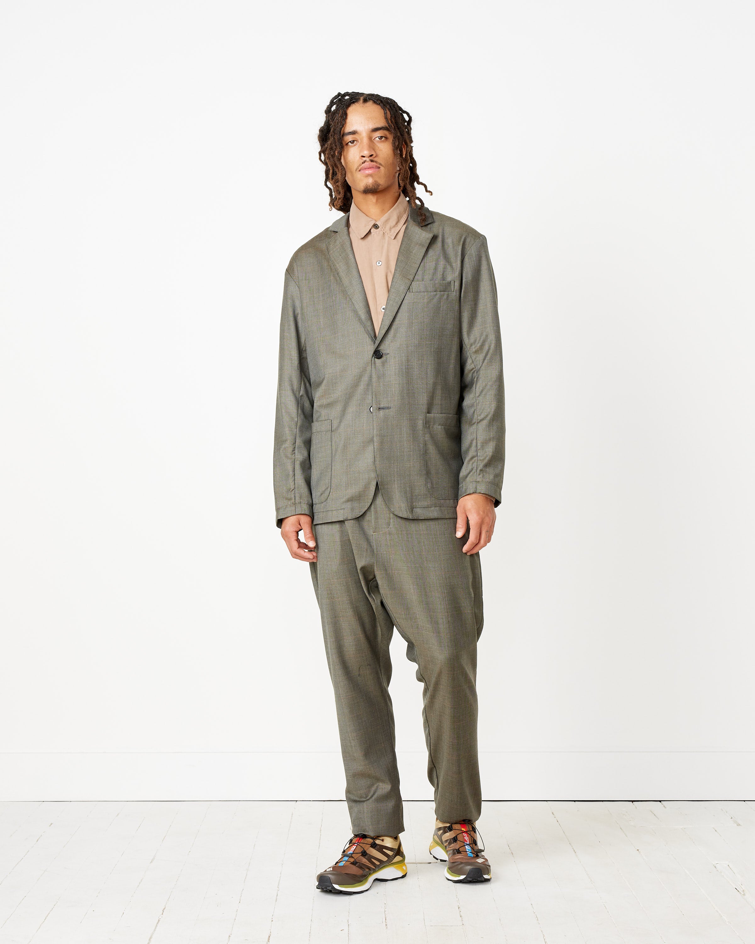 Yoyogi Pant in Grey Italian Plaid Wool