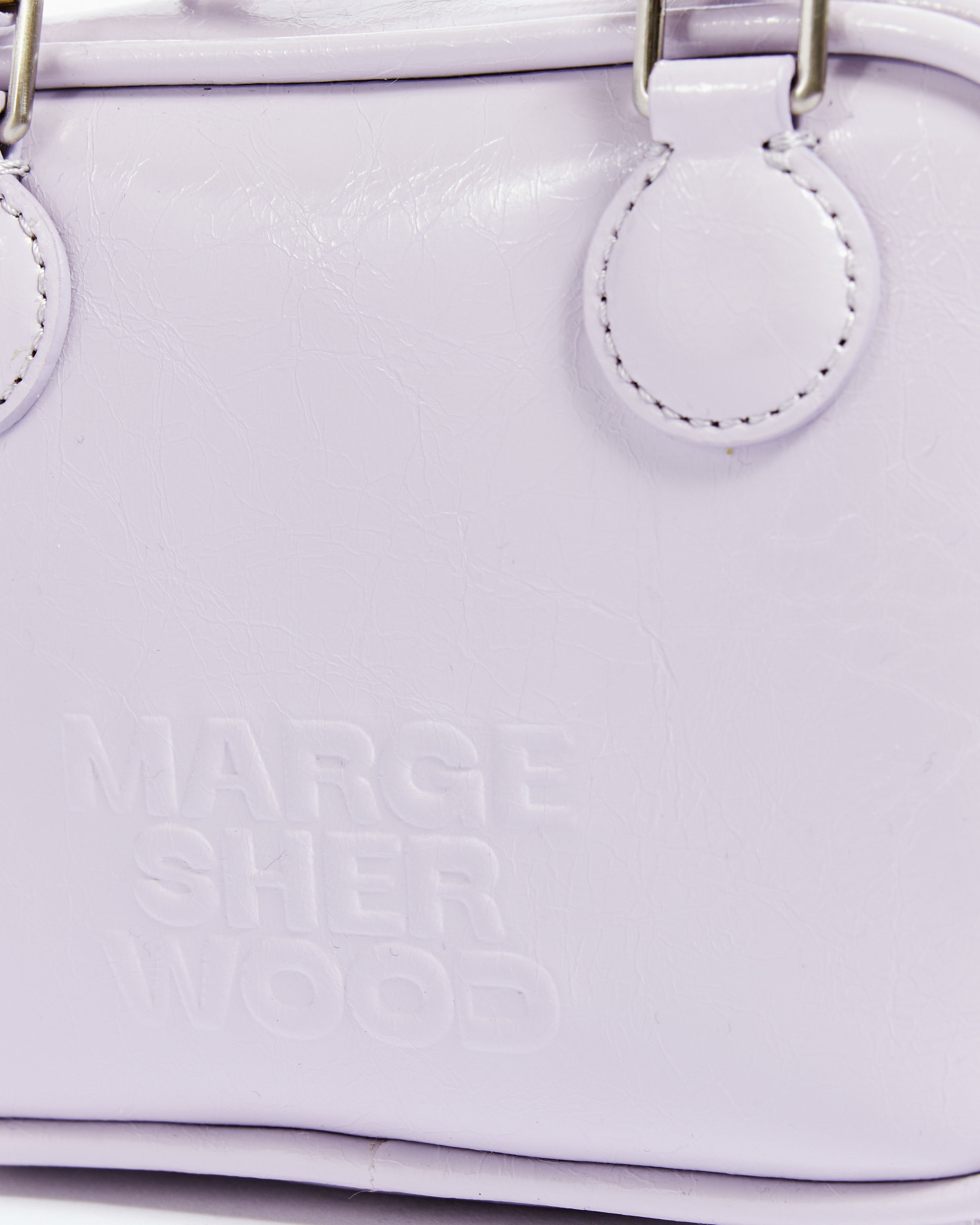Marge Sherwood Silver Crinkled Leather Bag