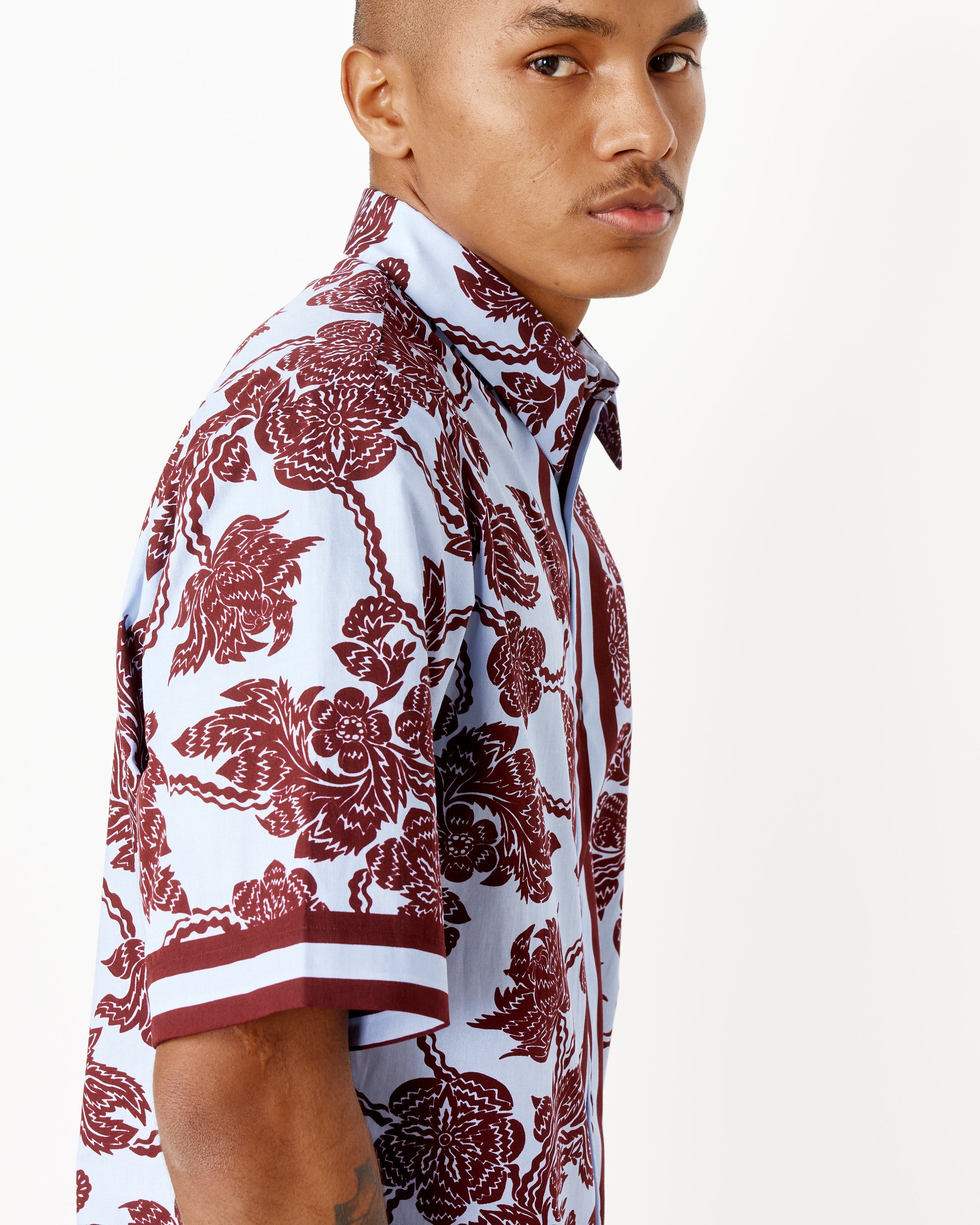 Floral Shirt in Burgundy Floral Shirt in Burgundy