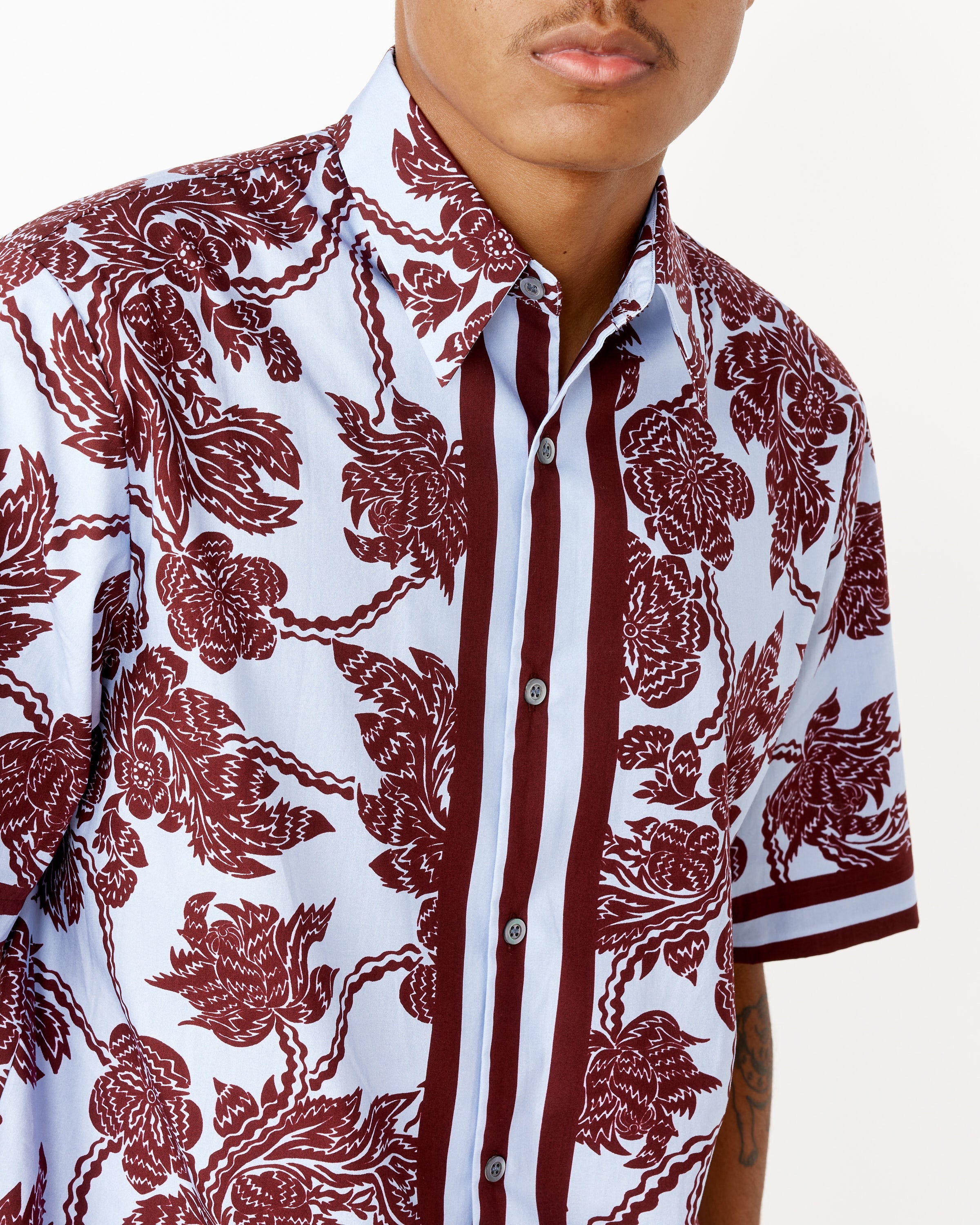 Floral Shirt in Burgundy Floral Shirt in Burgundy