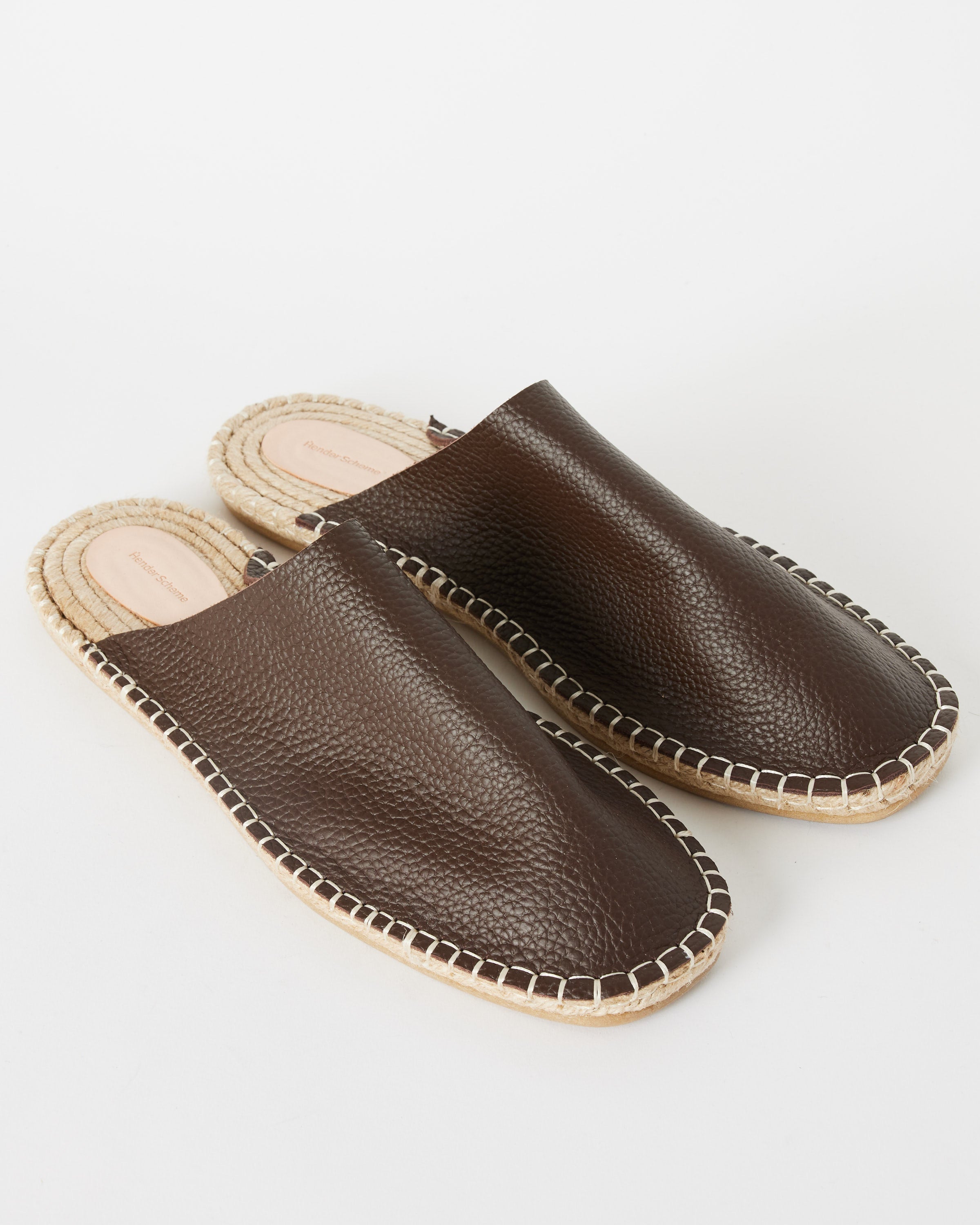 Grain Leather Jute Mule