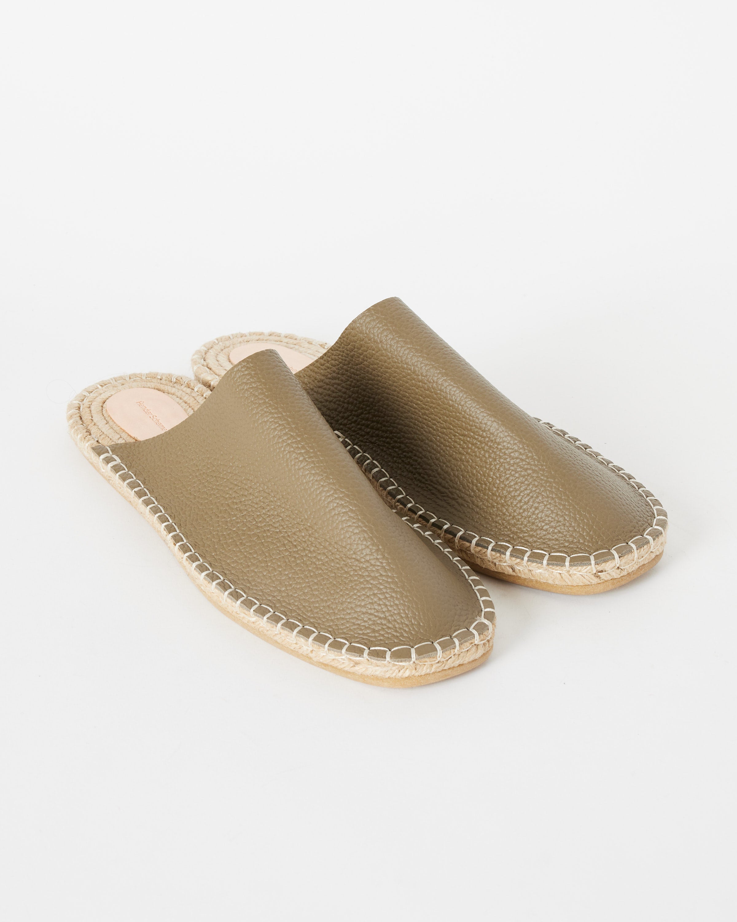 Grain Leather Jute Mule