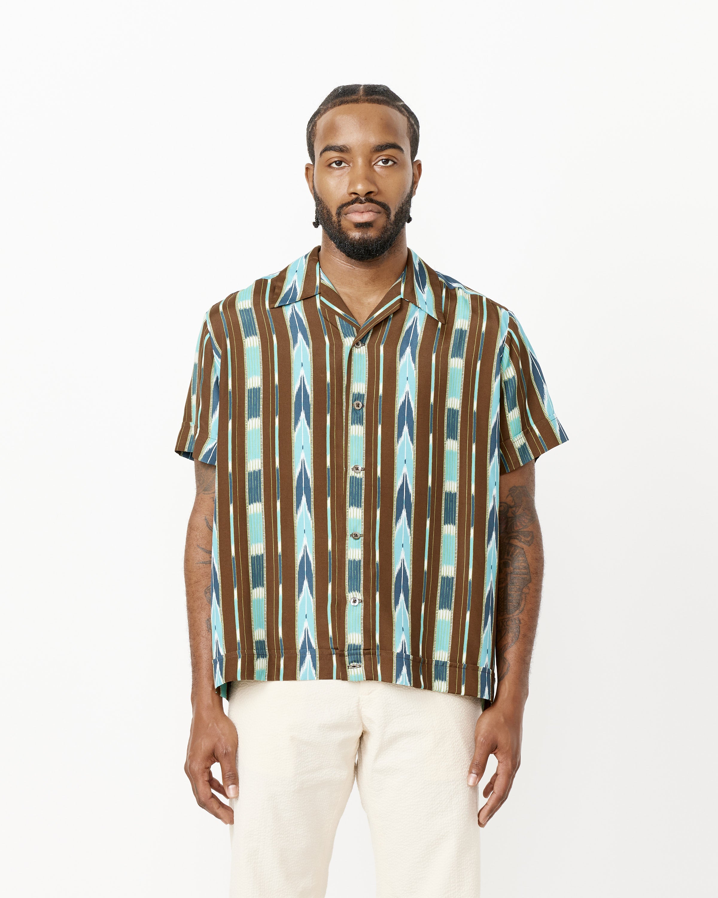 Rayon Beaded Stripe Zach Short Sleeve Shirt – Mohawk General Store