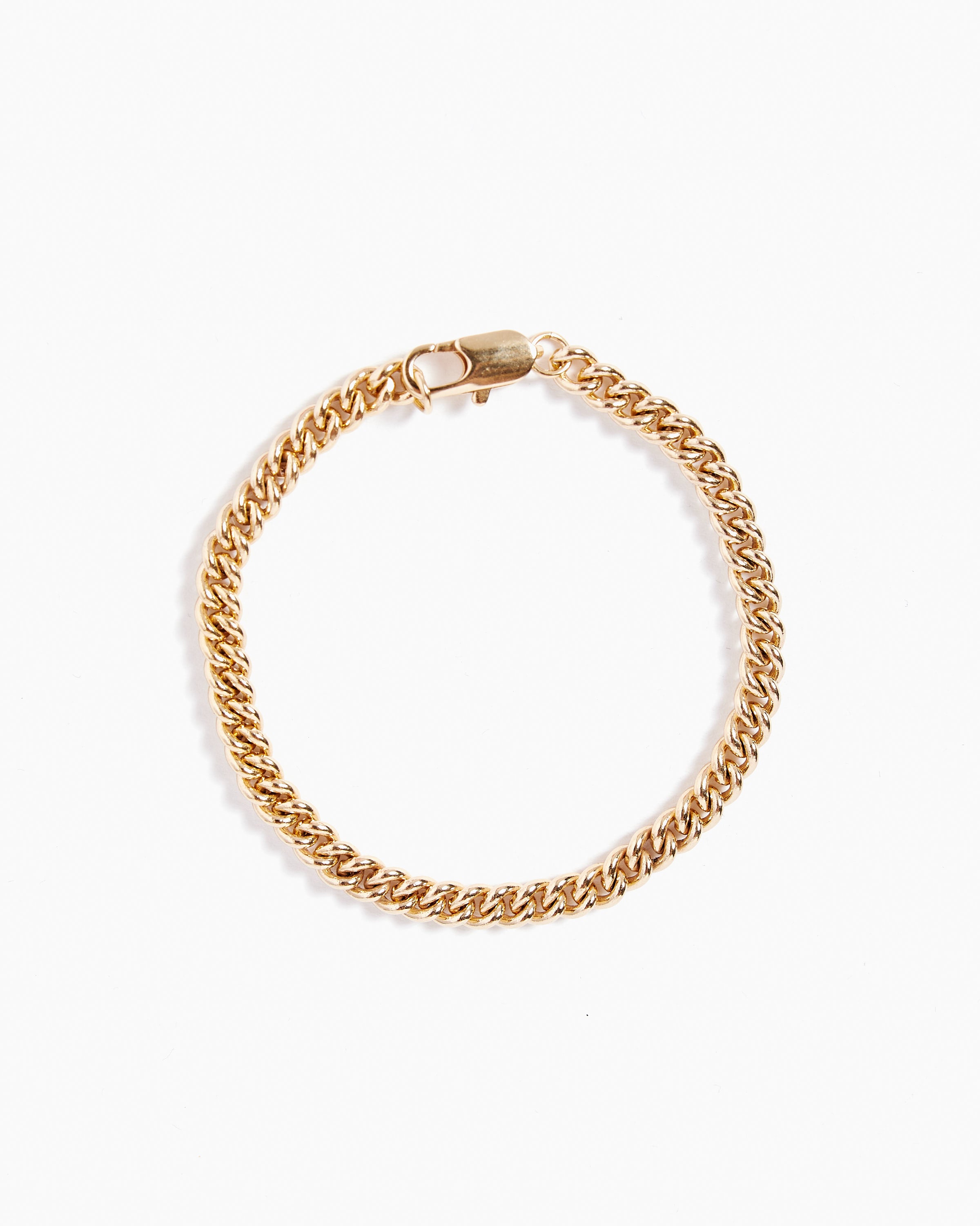 Curb Chain Bracelet in 14K Gold Plated Brass