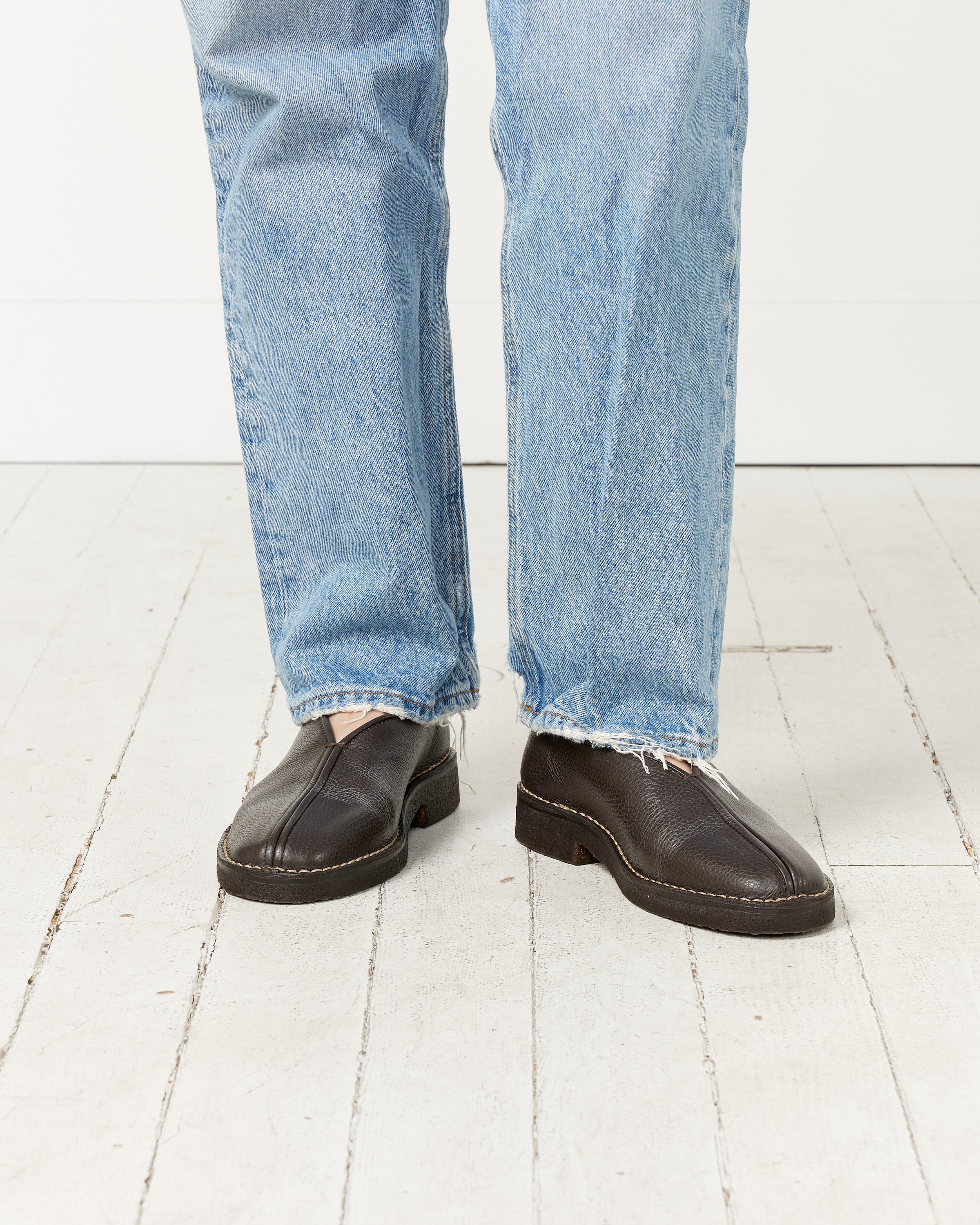 Pipe Crepe Slippers in Dark Brown