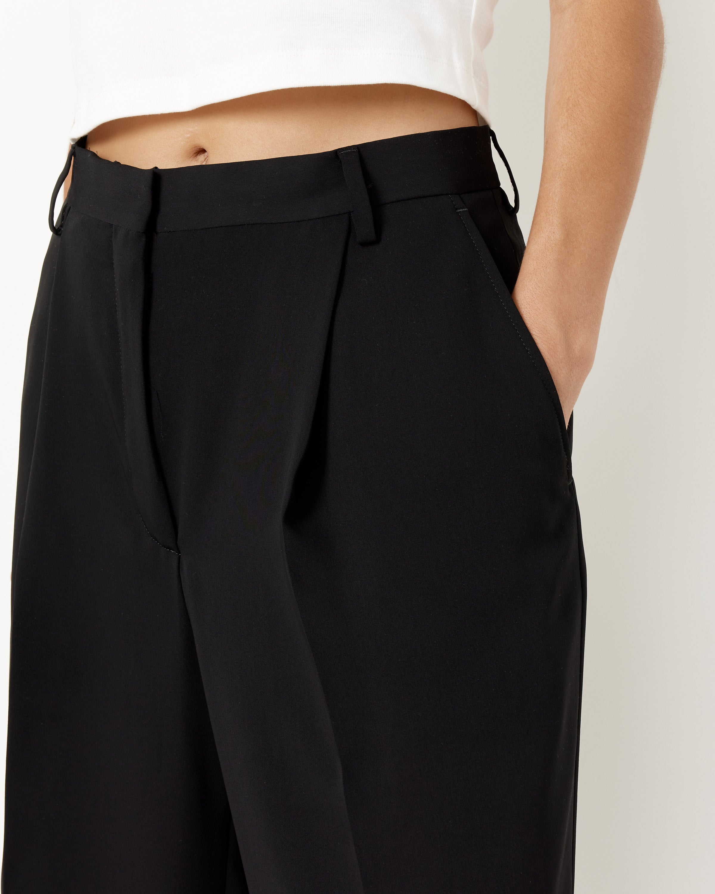 Pleated Wide-Leg Pant