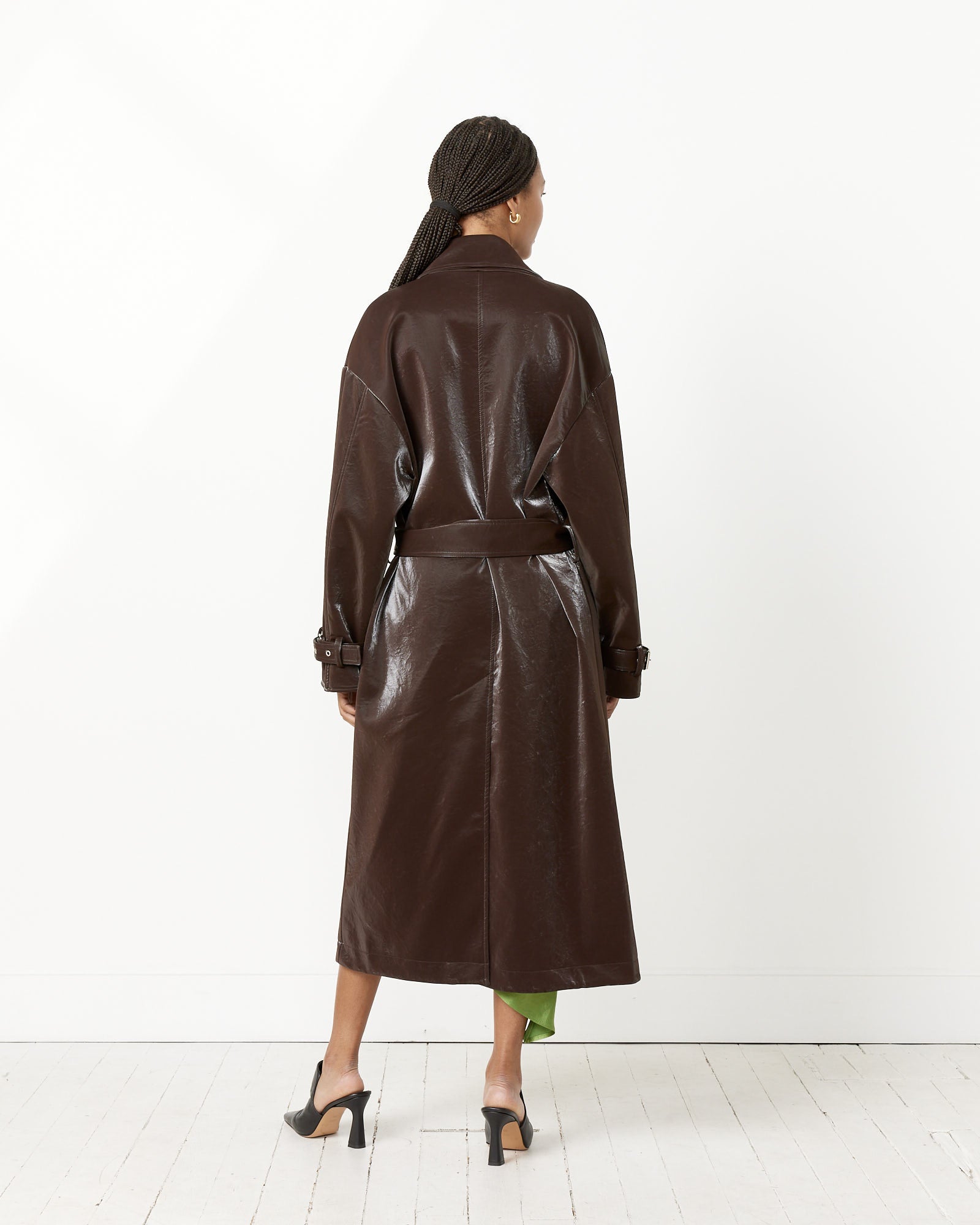 Oversize Faux Leather Trench