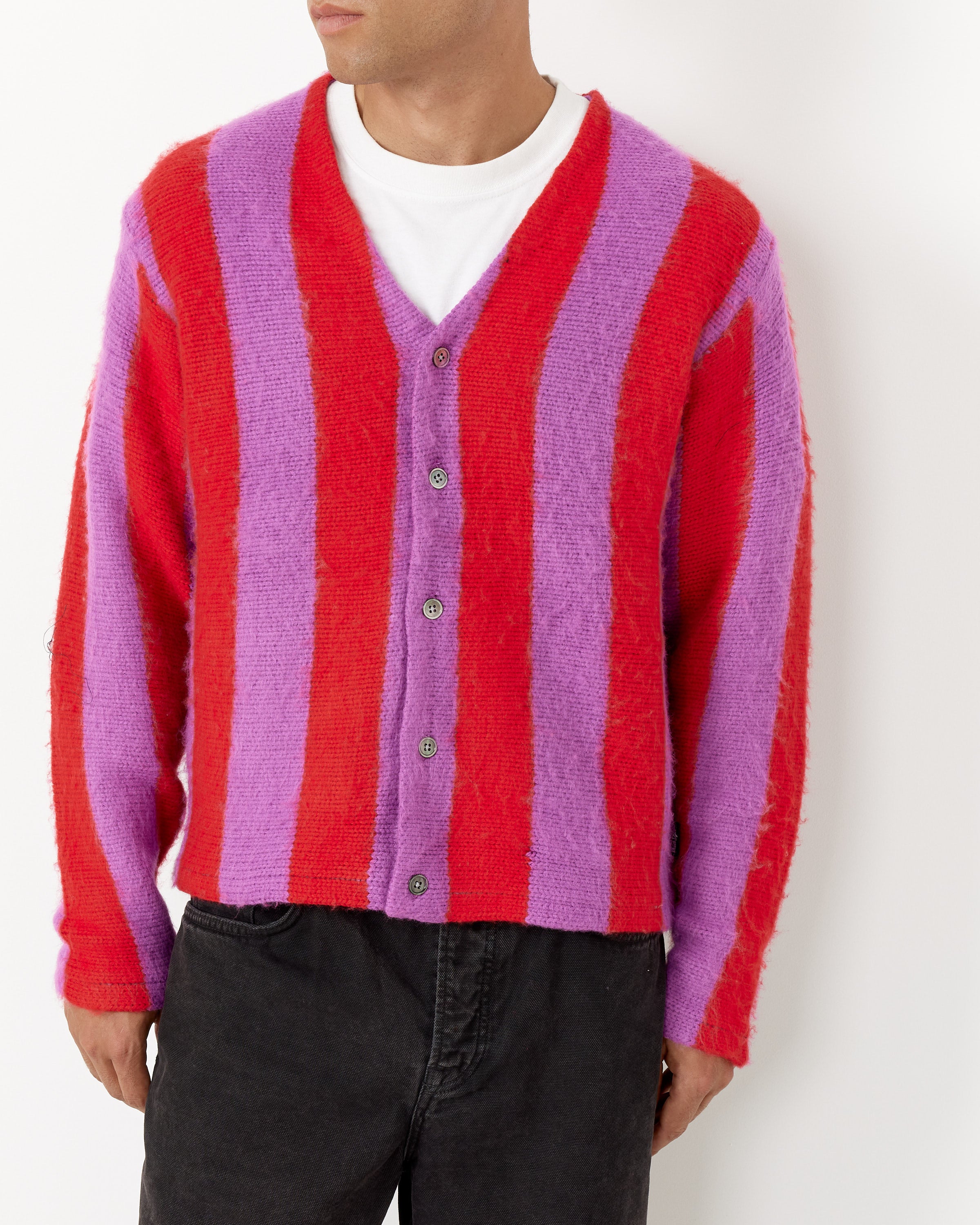 Stripe Brushed Cardigan