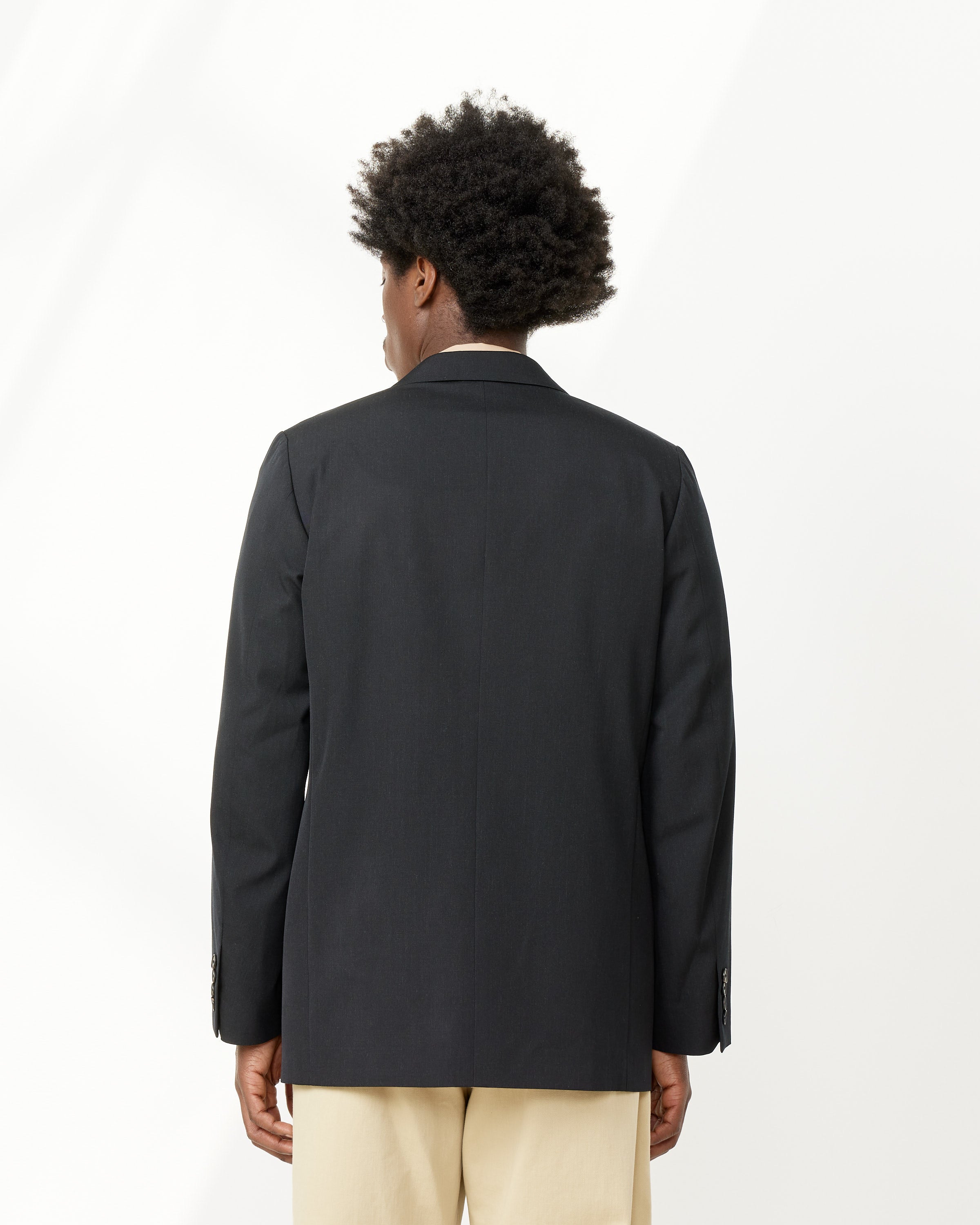 Light Wool Gabardine Jacket in Dark Brown in Top Black