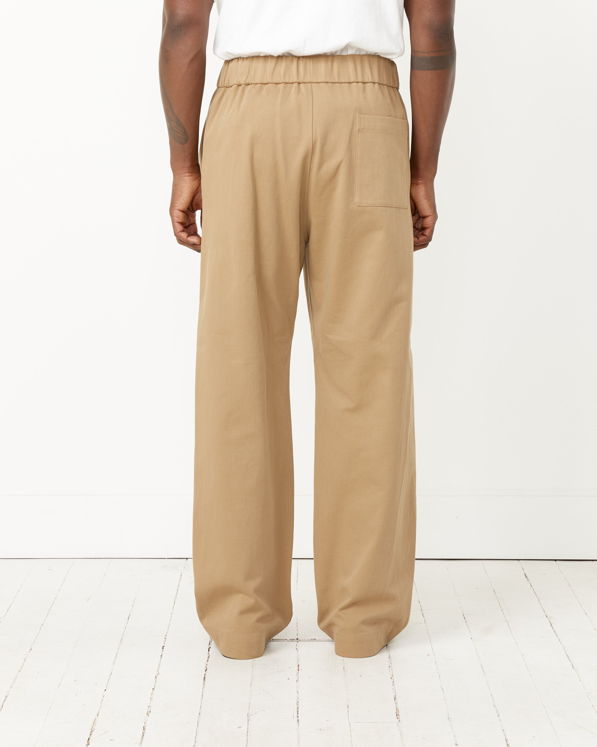 Washed Heavy Chino Easy Pant in Khaki Yellow in Light Brown