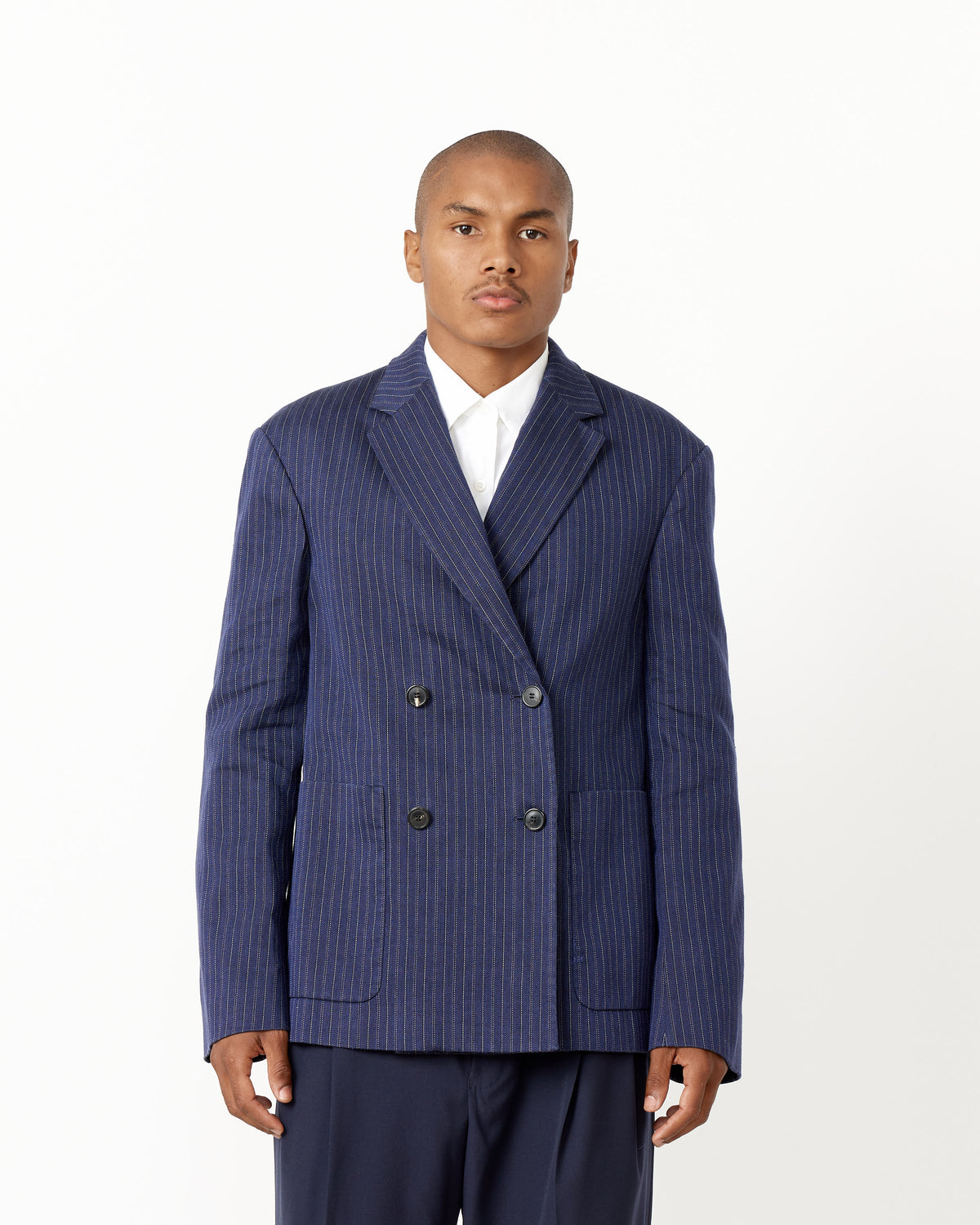 Pinstripe Double-Breasted Jacket